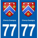 77 Chevry-Cossigny blason autocollant plaque stickers ville