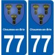 77 Chaumes-en-Brie blason autocollant plaque stickers ville