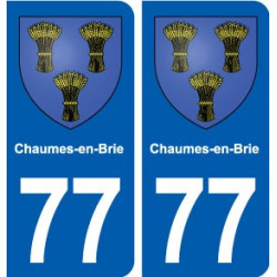 77 Chaumes-en-Brie blason autocollant plaque stickers ville
