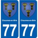 77 Chaumes-en-Brie blason autocollant plaque stickers ville