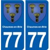 77 Chaumes-en-Brie blason autocollant plaque stickers ville