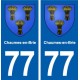 77 Chaumes-en-Brie blason autocollant plaque stickers ville