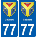 77 Coubert blason autocollant plaque stickers ville
