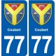 77 Coubert blason autocollant plaque stickers ville