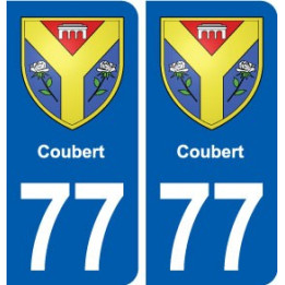 77 Coubert blason autocollant plaque stickers ville
