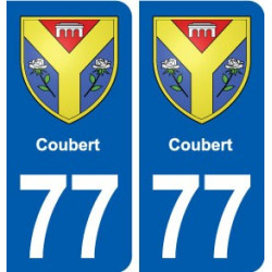 77 Coubert blason autocollant plaque stickers ville