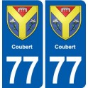 77 Coubert blason autocollant plaque stickers ville