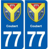 77 Coubert blason autocollant plaque stickers ville