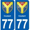 77 Coubert blason autocollant plaque stickers ville