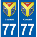 77 Coubert blason autocollant plaque stickers ville