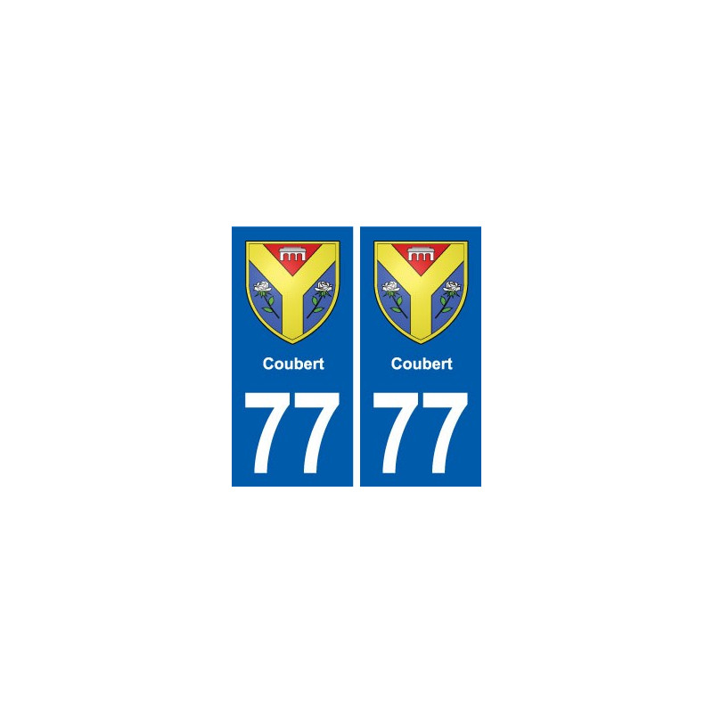 77 Coubert blason autocollant plaque stickers ville