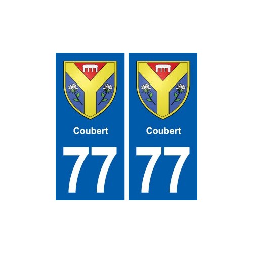 77 Coubert blason autocollant plaque stickers ville