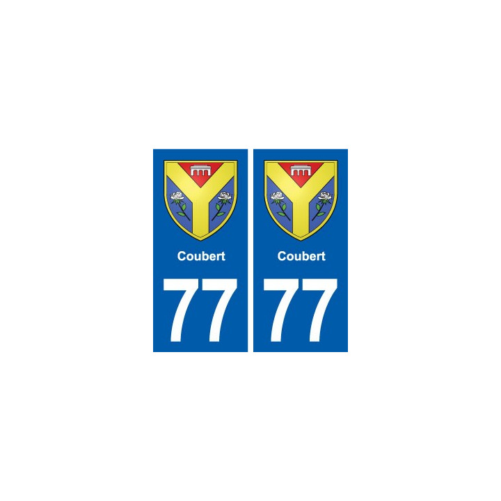 77 Coubert blason autocollant plaque stickers ville