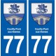 77 Couilly-Pont-aux-Dames blason autocollant plaque stickers ville