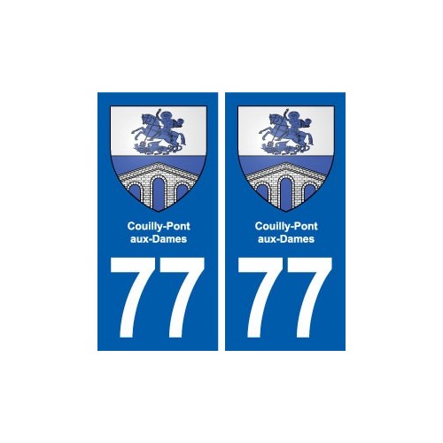 77 Couilly-Pont-aux-Dames blason autocollant plaque stickers ville