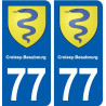 77 Croissy-Beaubourg blason autocollant plaque stickers ville