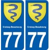 77 Croissy-Beaubourg blason autocollant plaque stickers ville