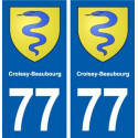 77 Croissy-Beaubourg blason autocollant plaque stickers ville