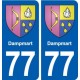 77 Dampmart blason autocollant plaque stickers ville