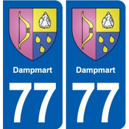 77 Dampmart blason autocollant plaque stickers ville