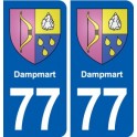 77 Dampmart blason autocollant plaque stickers ville