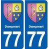 77 Dampmart blason autocollant plaque stickers ville