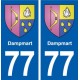77 Dampmart blason autocollant plaque stickers ville