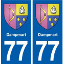 77 Dampmart blason autocollant plaque stickers ville