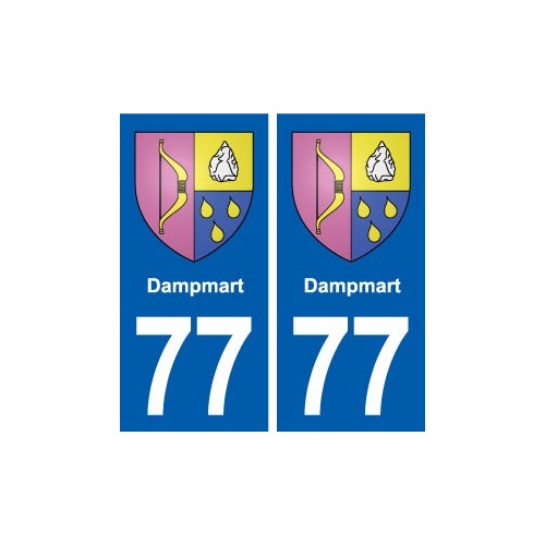 77 Dampmart blason autocollant plaque stickers ville