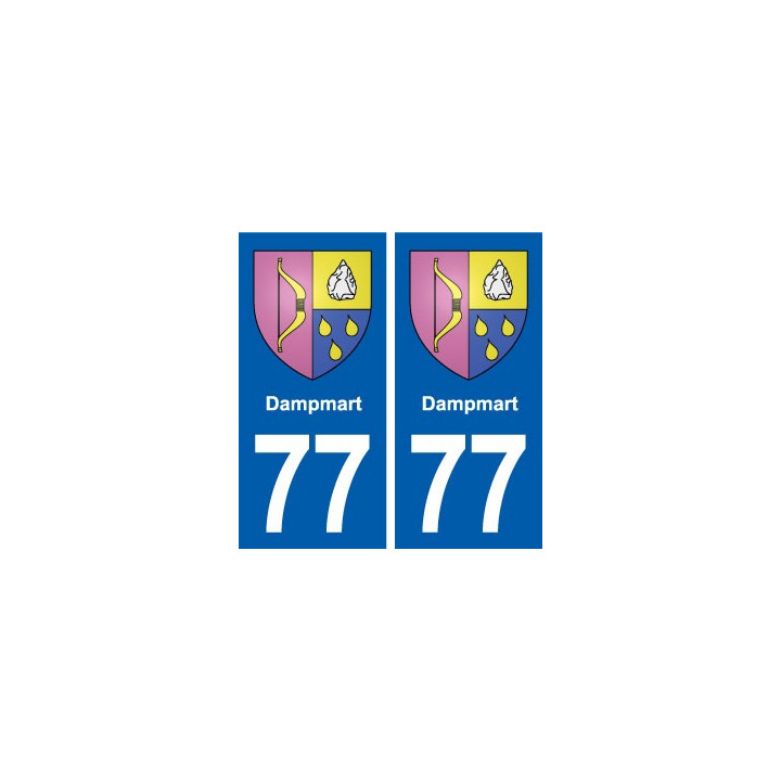 77 Dampmart blason autocollant plaque stickers ville