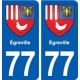 77 Égreville blason autocollant plaque stickers ville