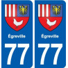 77 Égreville blason autocollant plaque stickers ville