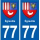 77 Égreville blason autocollant plaque stickers ville