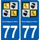 77 Évry-Grégy-sur-Yerre blason autocollant plaque stickers ville