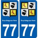 77 Évry-Grégy-sur-Yerre blason autocollant plaque stickers ville