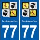 77 Évry-Grégy-sur-Yerre blason autocollant plaque stickers ville