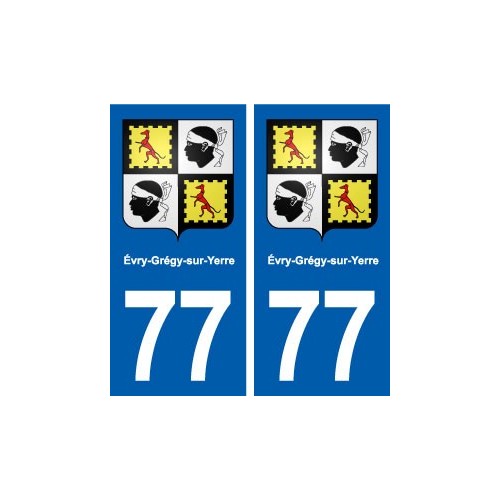 77 Évry-Grégy-sur-Yerre blason autocollant plaque stickers ville