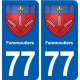 77 Faremoutiers blason autocollant plaque stickers ville