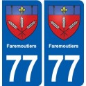 77 Faremoutiers blason autocollant plaque stickers ville
