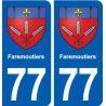 77 Faremoutiers blason autocollant plaque stickers ville
