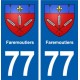77 Faremoutiers blason autocollant plaque stickers ville