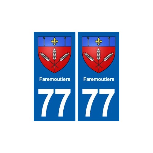 77 Faremoutiers blason autocollant plaque stickers ville