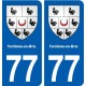 77 Ferrières-en-Brie blason autocollant plaque stickers ville