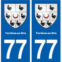 77 Ferrières-en-Brie blason autocollant plaque stickers ville