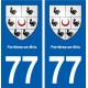 77 Ferrières-en-Brie blason autocollant plaque stickers ville