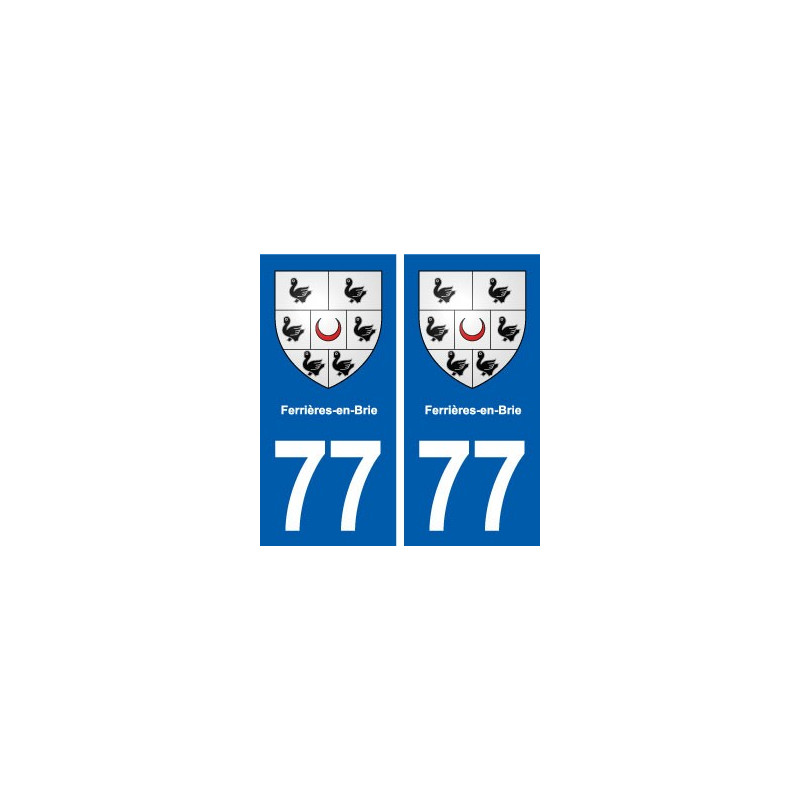 77 Ferrières-en-Brie blason autocollant plaque stickers ville