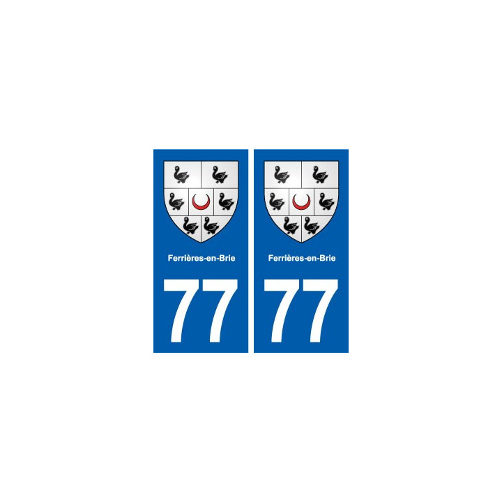 77 Ferrières-en-Brie blason autocollant plaque stickers ville