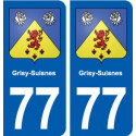 77 Grisy-Suisnes blason autocollant plaque stickers ville
