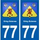 77 Grisy-Suisnes blason autocollant plaque stickers ville
