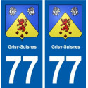 77 Grisy-Suisnes blason autocollant plaque stickers ville